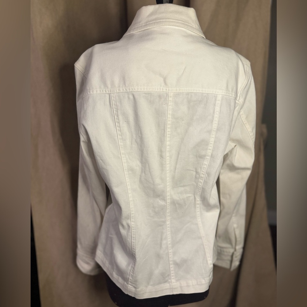 Croft & Barrow Women's Ivory Stretch Jean Jacket - Size S - Picture 6 of 10
